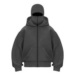 Balaclava Fashion Personality Hoodie Men Soild Color Double Layer Hooded Pullover Sweatshirt Y2k Retro Hip Hop Winter Streetwear
