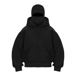 Balaclava Fashion Personality Hoodie Men Soild Color Double Layer Hooded Pullover Sweatshirt Y2k Retro Hip Hop Winter Streetwear