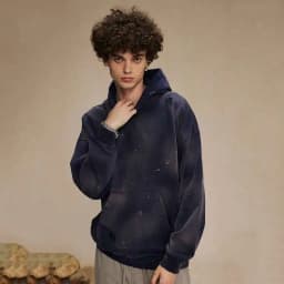 IEFB American Style Male Hoodies Make Old Spray Splash-ink Hole Design Men's Sweatshirt Winter Spring New Trendy Men Wear 9W123