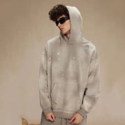IEFB American Style Male Hoodies Make Old Spray Splash-ink Hole Design Men's Sweatshirt Winter Spring New Trendy Men Wear 9W123
