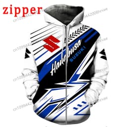 2026 Hoodie Racing 3D Printed Streetwear Men's and Women's Sports Suzuki Fashion Casual Zip-Up Jacket