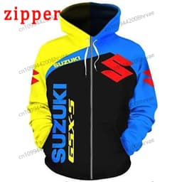 2026 Hoodie Racing 3D Printed Streetwear Men's and Women's Sports Suzuki Fashion Casual Zip-Up Jacket
