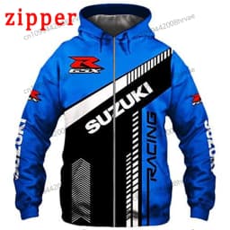 2026 Hoodie Racing 3D Printed Streetwear Men's and Women's Sports Suzuki Fashion Casual Zip-Up Jacket