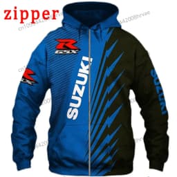 2026 Hoodie Racing 3D Printed Streetwear Men's and Women's Sports Suzuki Fashion Casual Zip-Up Jacket