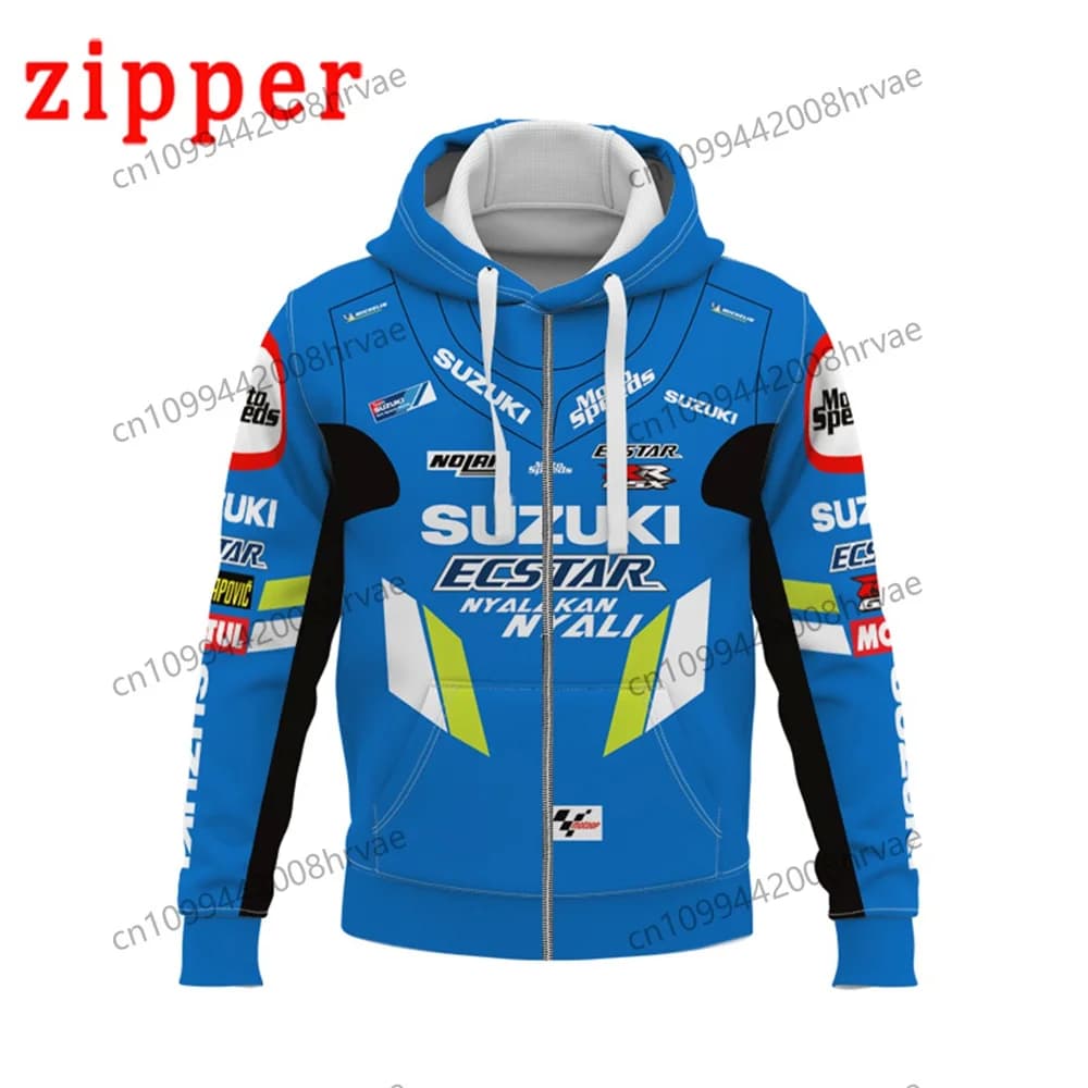 2026 Hoodie Racing 3D Printed Streetwear Men's and Women's Sports Suzuki Fashion Casual Zip-Up Jacket