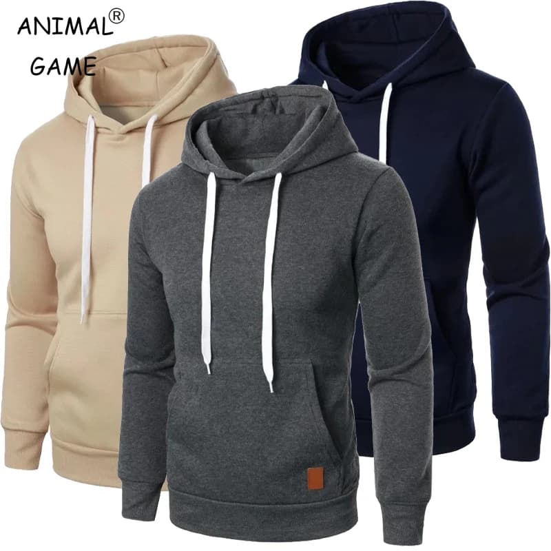 Animal Game Mens Casual Hooded Drawstring Sweatshirts Long Shirts Outdoor Streetwear Solid Lightweight Pullover Hoodies for Man