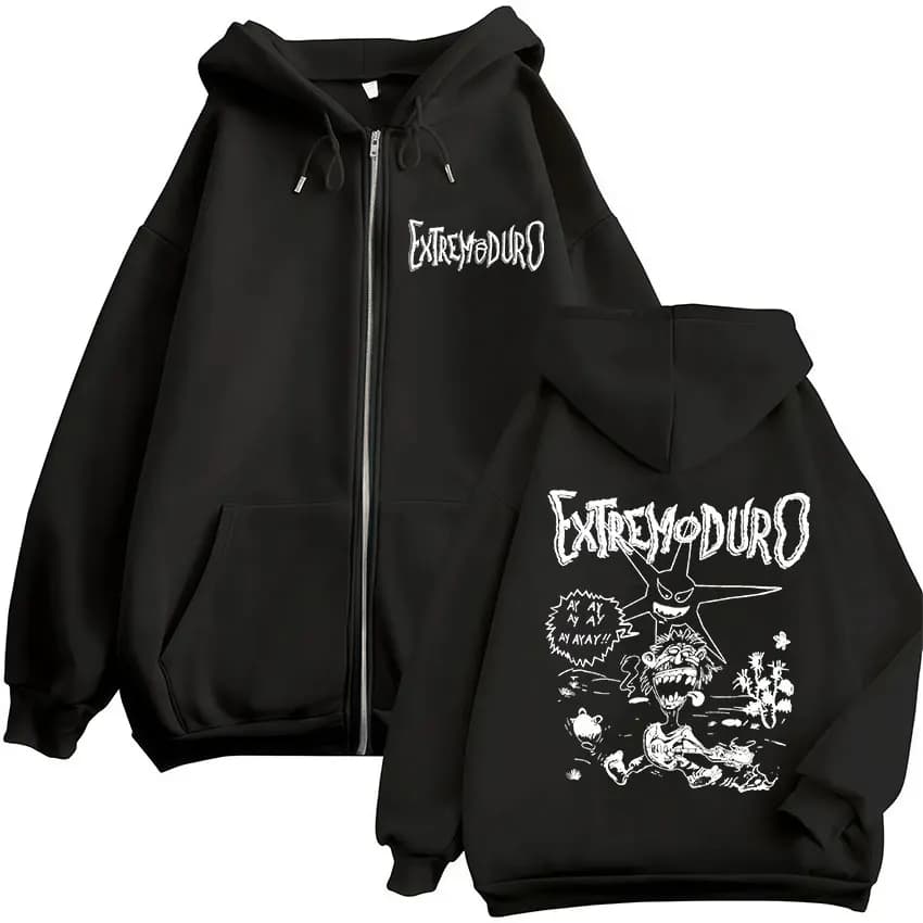Extremoduro Tour 2025 Album Zipper Hoody Men Women Hip Hop Pop Music Zip Up Sweatshirt Y2K Casual Loose Long Sleeve Jacket Hoody