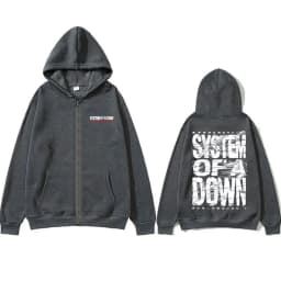 Vintage Rock Band System of A Down Mezmerize Print Zipper Hoodie Men Women Alternative Metal Music Zip Up Jacket Zip Up Hoodies
