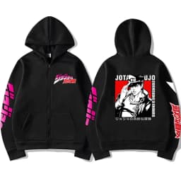 JoJo Bizarre Adventure Zip Up Hoodie Japanese Anime Funny Zipper Sweatshirt Manga Harajuku Cartoon Hip Hop Clothes Unisex Hooded
