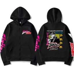 JoJo Bizarre Adventure Zip Up Hoodie Japanese Anime Funny Zipper Sweatshirt Manga Harajuku Cartoon Hip Hop Clothes Unisex Hooded