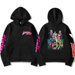JoJo Bizarre Adventure Zip Up Hoodie Japanese Anime Funny Zipper Sweatshirt Manga Harajuku Cartoon Hip Hop Clothes Unisex Hooded