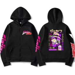 JoJo Bizarre Adventure Zip Up Hoodie Japanese Anime Funny Zipper Sweatshirt Manga Harajuku Cartoon Hip Hop Clothes Unisex Hooded