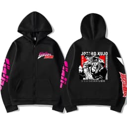 JoJo Bizarre Adventure Zip Up Hoodie Japanese Anime Funny Zipper Sweatshirt Manga Harajuku Cartoon Hip Hop Clothes Unisex Hooded