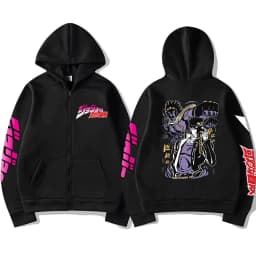 JoJo Bizarre Adventure Zip Up Hoodie Japanese Anime Funny Zipper Sweatshirt Manga Harajuku Cartoon Hip Hop Clothes Unisex Hooded
