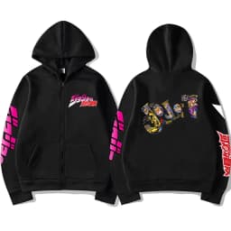 JoJo Bizarre Adventure Zip Up Hoodie Japanese Anime Funny Zipper Sweatshirt Manga Harajuku Cartoon Hip Hop Clothes Unisex Hooded