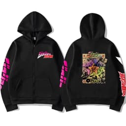 JoJo Bizarre Adventure Zip Up Hoodie Japanese Anime Funny Zipper Sweatshirt Manga Harajuku Cartoon Hip Hop Clothes Unisex Hooded
