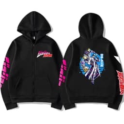 JoJo Bizarre Adventure Zip Up Hoodie Japanese Anime Funny Zipper Sweatshirt Manga Harajuku Cartoon Hip Hop Clothes Unisex Hooded