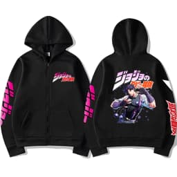 JoJo Bizarre Adventure Zip Up Hoodie Japanese Anime Funny Zipper Sweatshirt Manga Harajuku Cartoon Hip Hop Clothes Unisex Hooded