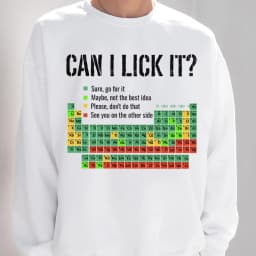 Can I Lick It Sweatshirts Periodic Table Print Men Women Fashion Casual Hooded Shirt Funny Chemistry Clothes Unisex Sweatshirt