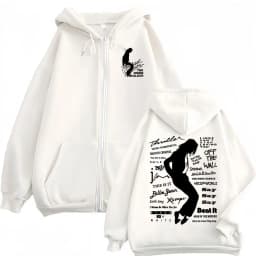 Michael Jackson King of Pop Zipper Hoodies Men Women Harajuku Streetwear Jacket Sweatshirts Casual Fleece Zip Up Pullovers Coats