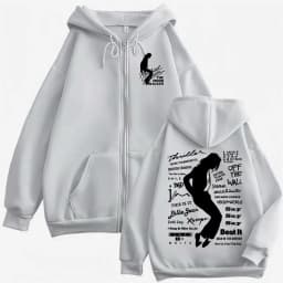 Michael Jackson King of Pop Zipper Hoodies Men Women Harajuku Streetwear Jacket Sweatshirts Casual Fleece Zip Up Pullovers Coats