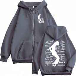 Michael Jackson King of Pop Zipper Hoodies Men Women Harajuku Streetwear Jacket Sweatshirts Casual Fleece Zip Up Pullovers Coats