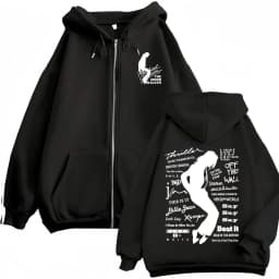 Michael Jackson King of Pop Zipper Hoodies Men Women Harajuku Streetwear Jacket Sweatshirts Casual Fleece Zip Up Pullovers Coats