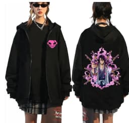 Japan Anime Bleach Kurosaki Ichigo Printed Hooded Men Women Zip Up Hoodies Casual Loose Sweatshirt Harajuku Unisex Zipper Jacket