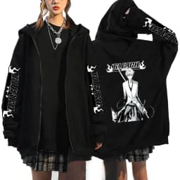 Japan Anime Bleach Kurosaki Ichigo Printed Hooded Men Women Zip Up Hoodies Casual Loose Sweatshirt Harajuku Unisex Zipper Jacket