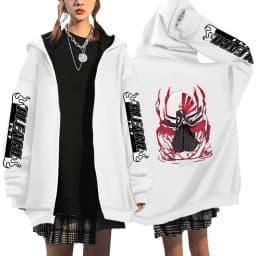 Japan Anime Bleach Kurosaki Ichigo Printed Hooded Men Women Zip Up Hoodies Casual Loose Sweatshirt Harajuku Unisex Zipper Jacket