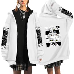 Japan Anime Bleach Kurosaki Ichigo Printed Hooded Men Women Zip Up Hoodies Casual Loose Sweatshirt Harajuku Unisex Zipper Jacket