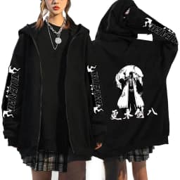 Japan Anime Bleach Kurosaki Ichigo Printed Hooded Men Women Zip Up Hoodies Casual Loose Sweatshirt Harajuku Unisex Zipper Jacket