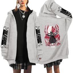 Japan Anime Bleach Kurosaki Ichigo Printed Hooded Men Women Zip Up Hoodies Casual Loose Sweatshirt Harajuku Unisex Zipper Jacket