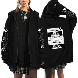 Japan Anime Bleach Kurosaki Ichigo Printed Hooded Men Women Zip Up Hoodies Casual Loose Sweatshirt Harajuku Unisex Zipper Jacket
