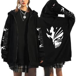 Japan Anime Bleach Kurosaki Ichigo Printed Hooded Men Women Zip Up Hoodies Casual Loose Sweatshirt Harajuku Unisex Zipper Jacket