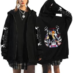 Japan Anime Bleach Kurosaki Ichigo Printed Hooded Men Women Zip Up Hoodies Casual Loose Sweatshirt Harajuku Unisex Zipper Jacket
