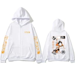 Anime Haikyuu Yu Nishinoya Graphic Zipper Hoodie Men Women Manga Cosplay Zip Up Jacket Men's Fleece Cotton Zip Up Sweatshirts