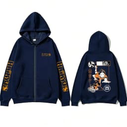 Anime Haikyuu Yu Nishinoya Graphic Zipper Hoodie Men Women Manga Cosplay Zip Up Jacket Men's Fleece Cotton Zip Up Sweatshirts