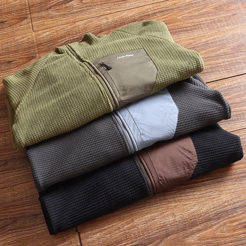 Men's Casual Fleece Jacket Autumn Winter Warm Self-Heating Hoodie Standard Fit Polyester Fiber Long Sleeve Zipper Closure Pla...
