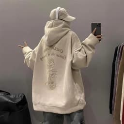 Heavyweight Suede Hoodie Sweatshirt Unisex Autumn Winter American Retro Fleece Lined Loose Top Trendy Brand Couple Jacket