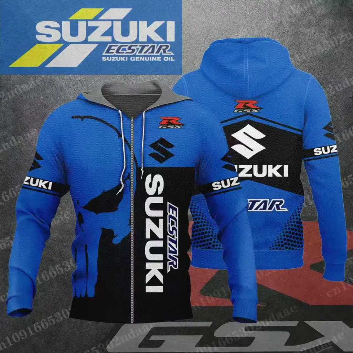 suzuki 2026 New Racing Men's and Women's Motorcycle Enthusiasts Sports and Leisure Zipper Hoodie