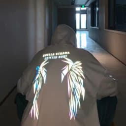 Reflective Male Hoodie Hip Hop Overfit New in No Brand Y2k Vintage Novelty and Simple 90s Tops Fleeced Men's Hooded Sweatshirt