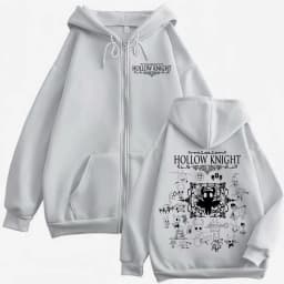 Hot Game Hollow Knight Merch Zipper Hoodie Men Women Fashion Vintage Hooded Sweatshirts High Quality Fleece Oversized Pullovers
