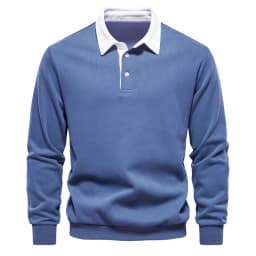 2023 New Autumn Fashion Design Polo Neck Sweatshirts for Men Casual and Social Wear Quality Cotton Mens Sweatshirts