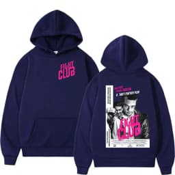 Movie Fight Club Merch Hoodie Men's Vintage Hip Hop Pullover Sweatshirt Unisex Long Sleeve Fashion Oversized Hoodies Streetwear