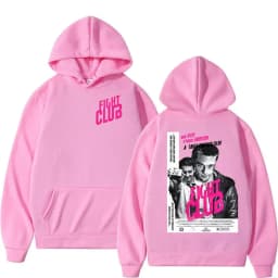 Movie Fight Club Merch Hoodie Men's Vintage Hip Hop Pullover Sweatshirt Unisex Long Sleeve Fashion Oversized Hoodies Streetwear