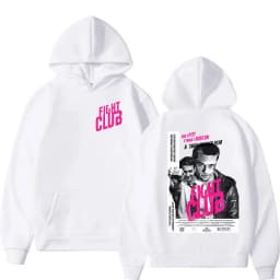 Movie Fight Club Merch Hoodie Men's Vintage Hip Hop Pullover Sweatshirt Unisex Long Sleeve Fashion Oversized Hoodies Streetwear