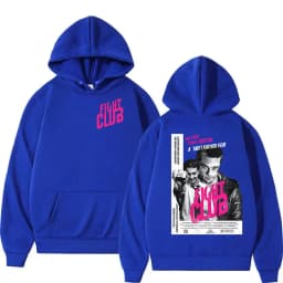 Movie Fight Club Merch Hoodie Men's Vintage Hip Hop Pullover Sweatshirt Unisex Long Sleeve Fashion Oversized Hoodies Streetwear