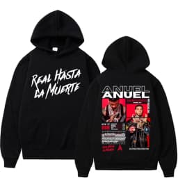 Rapper Anuel AA Real Hasta La Muerte Hoodies Men Women Hip Hop Retro Style Sweatshirt Pullover Harajuku Fashion Oversized Hooded