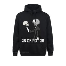NieR Automata Hoodie 2B Or Not 2B Men Hooded Pullover Funny Cotton Long Sleeve Jacket Anime Plus Size Tops